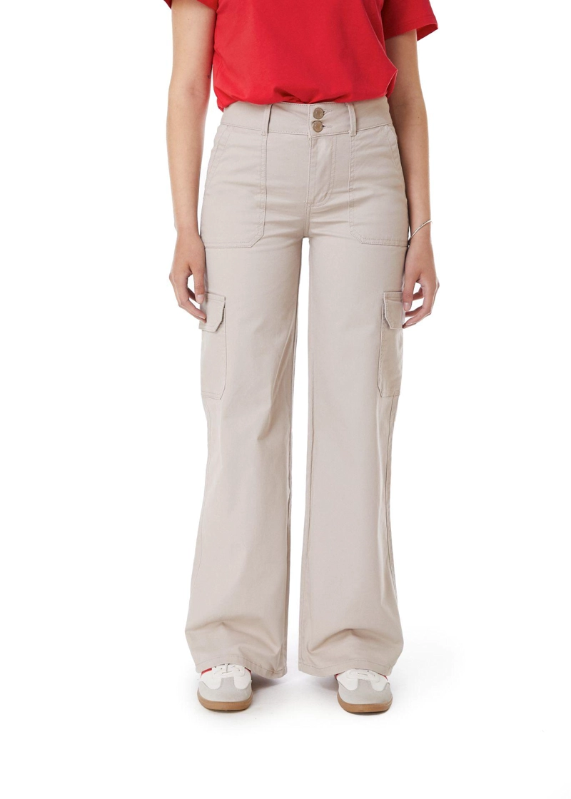 PANTALON NAOS PALAZZO CARGO BEIGE EFESIS - 2
