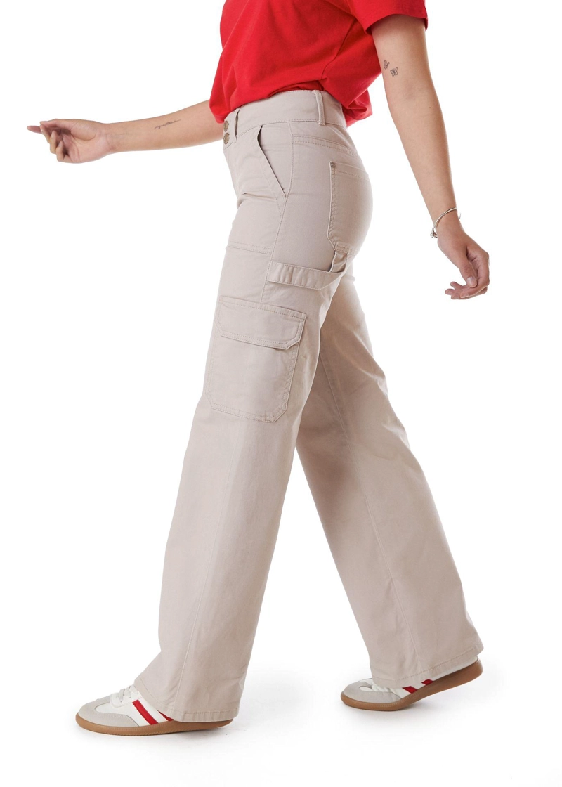 PANTALON NAOS PALAZZO CARGO BEIGE EFESIS - 3