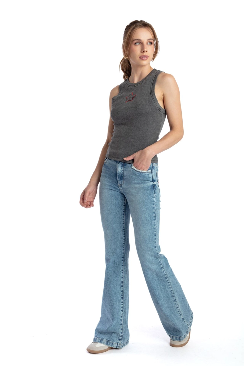 JEANS KENAI BLUE LIGHT FLARE ESTRELLAS BOLSILLOS EFESIS - 1