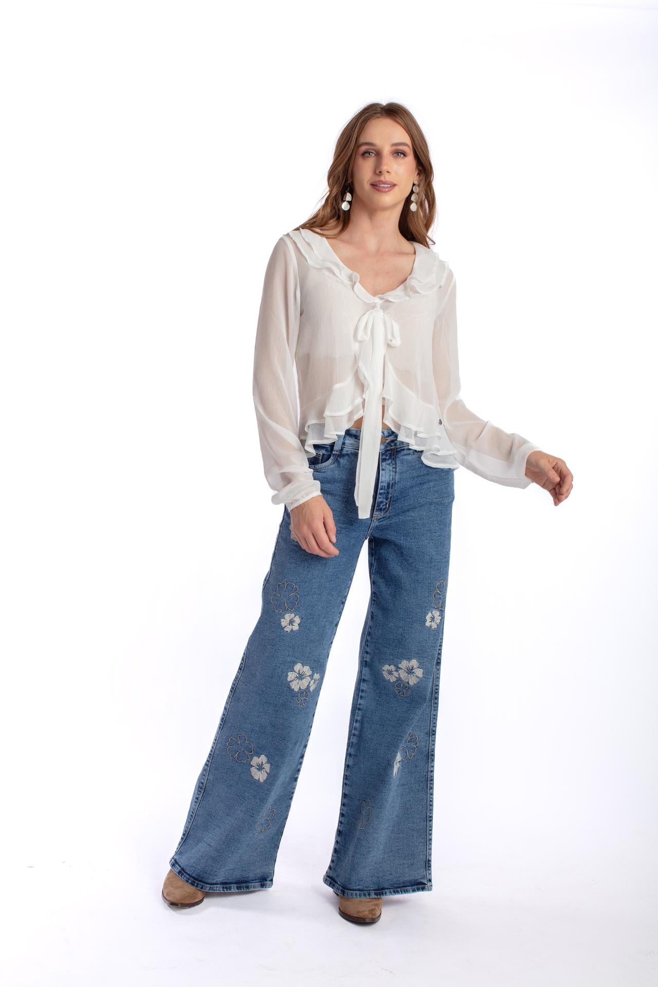 BLUSA SPEARS REGULAR VUELOS DELANTEROS BLANCO EFESIS - 1