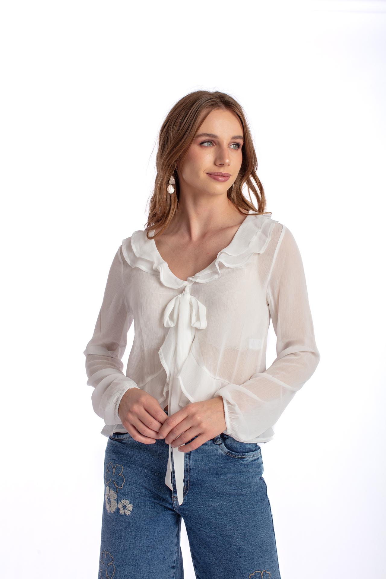 BLUSA SPEARS REGULAR VUELOS DELANTEROS BLANCO EFESIS - 2