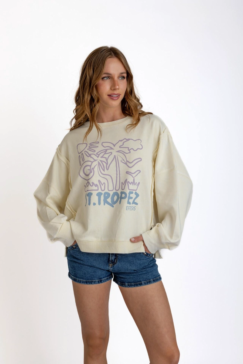POLERON KIOTO OVERSIZE CORTES Y ESTAMPADO CRUDO EFESIS - 3