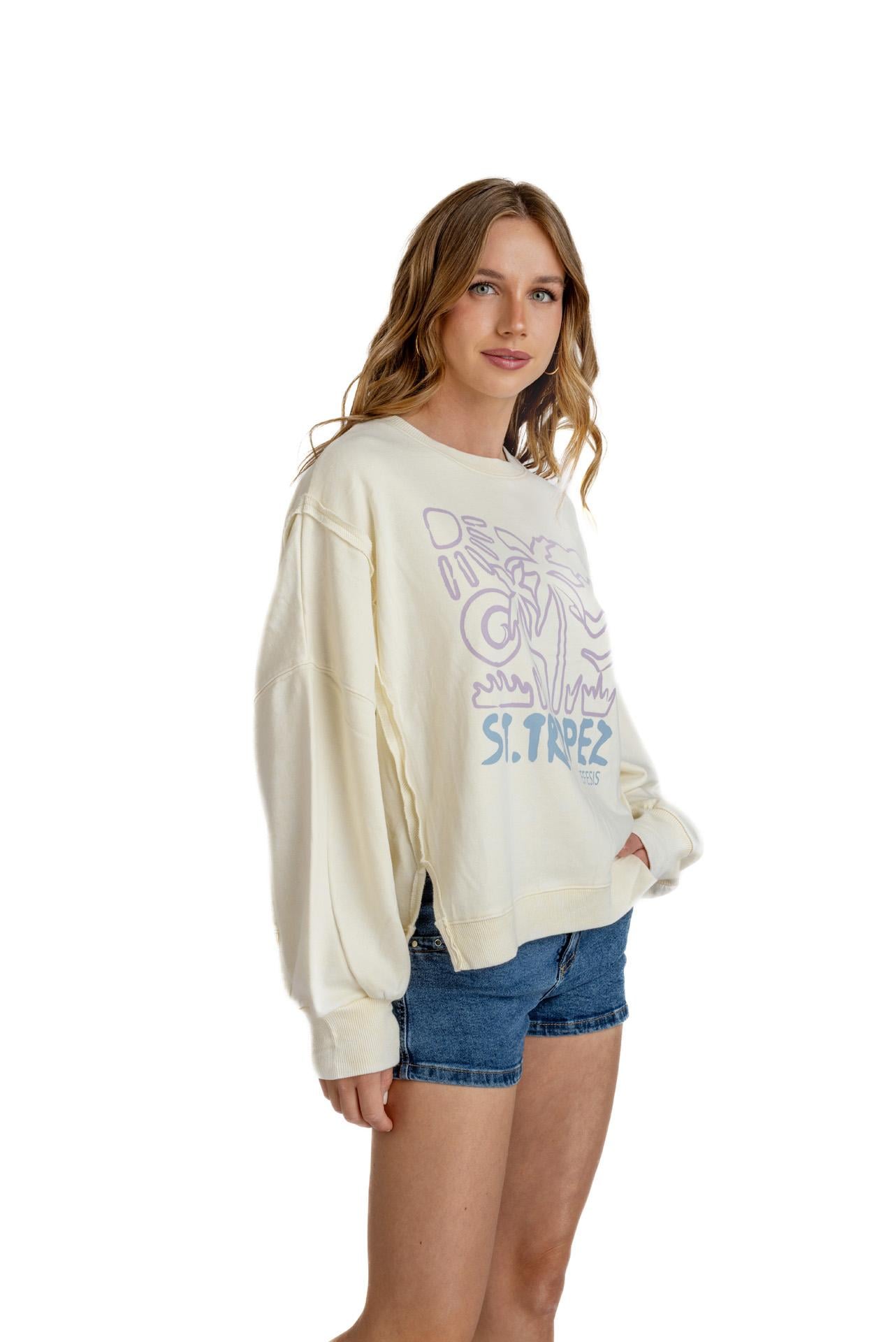 POLERON KIOTO OVERSIZE CORTES Y ESTAMPADO CRUDO EFESIS - 4