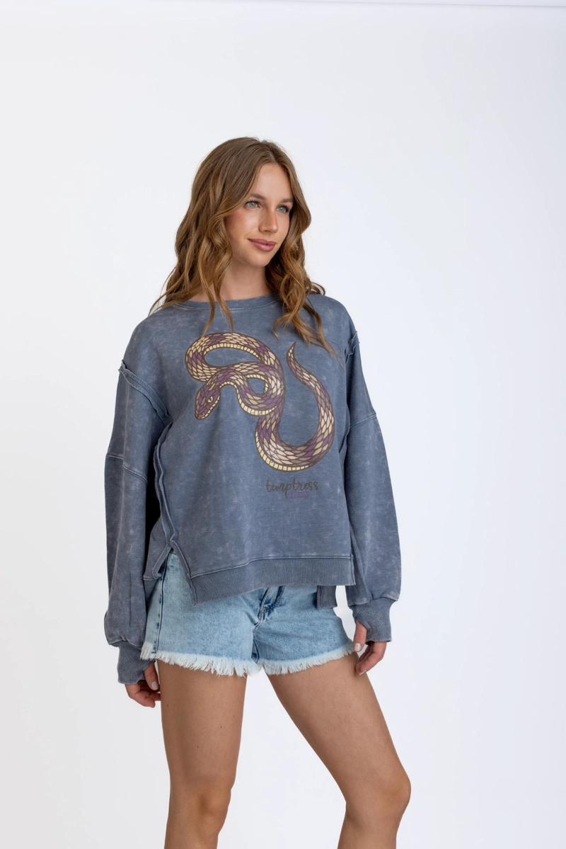 POLERON KIOTO OVERSIZE CORTES Y ESTAMPADO INDIGO EFESIS - 3