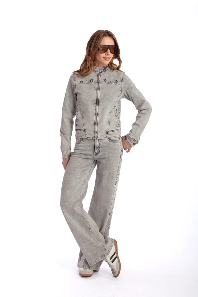 JEANS LULU WIDE PIEZA COSTADO BORDADO GRIS EFESIS - 1