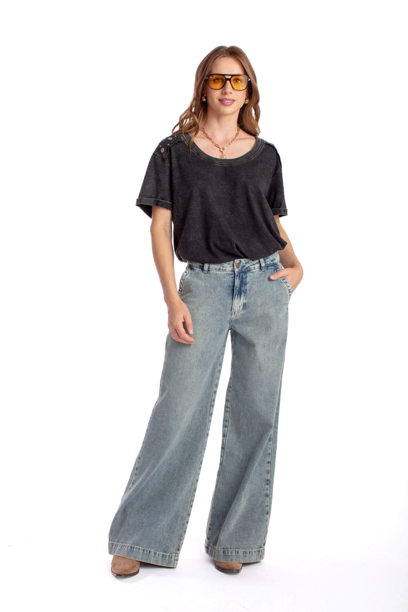 JEANS DEKA PALAZZO BOLSILLO C/ TAPETAS SOBRETEÑIDO AZUL EFESIS - 1