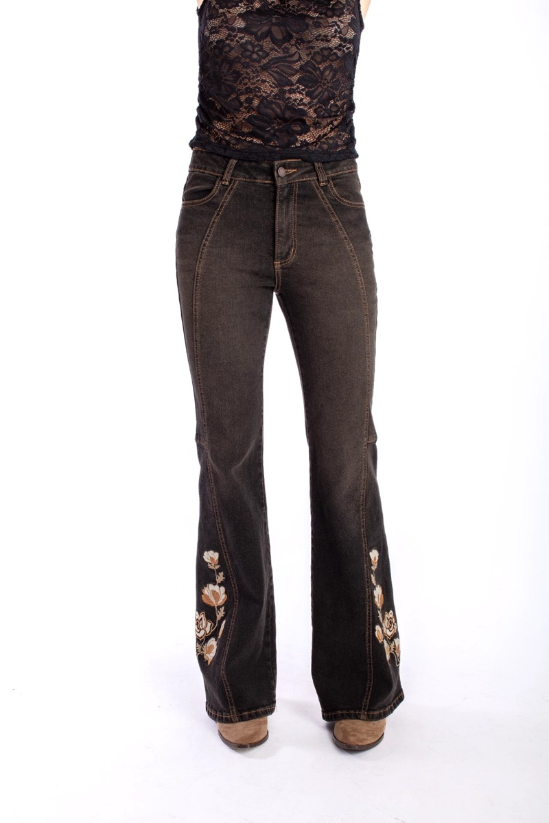 JEANS CURVI FLARE CORTES Y BORDADO EFESIS - 2