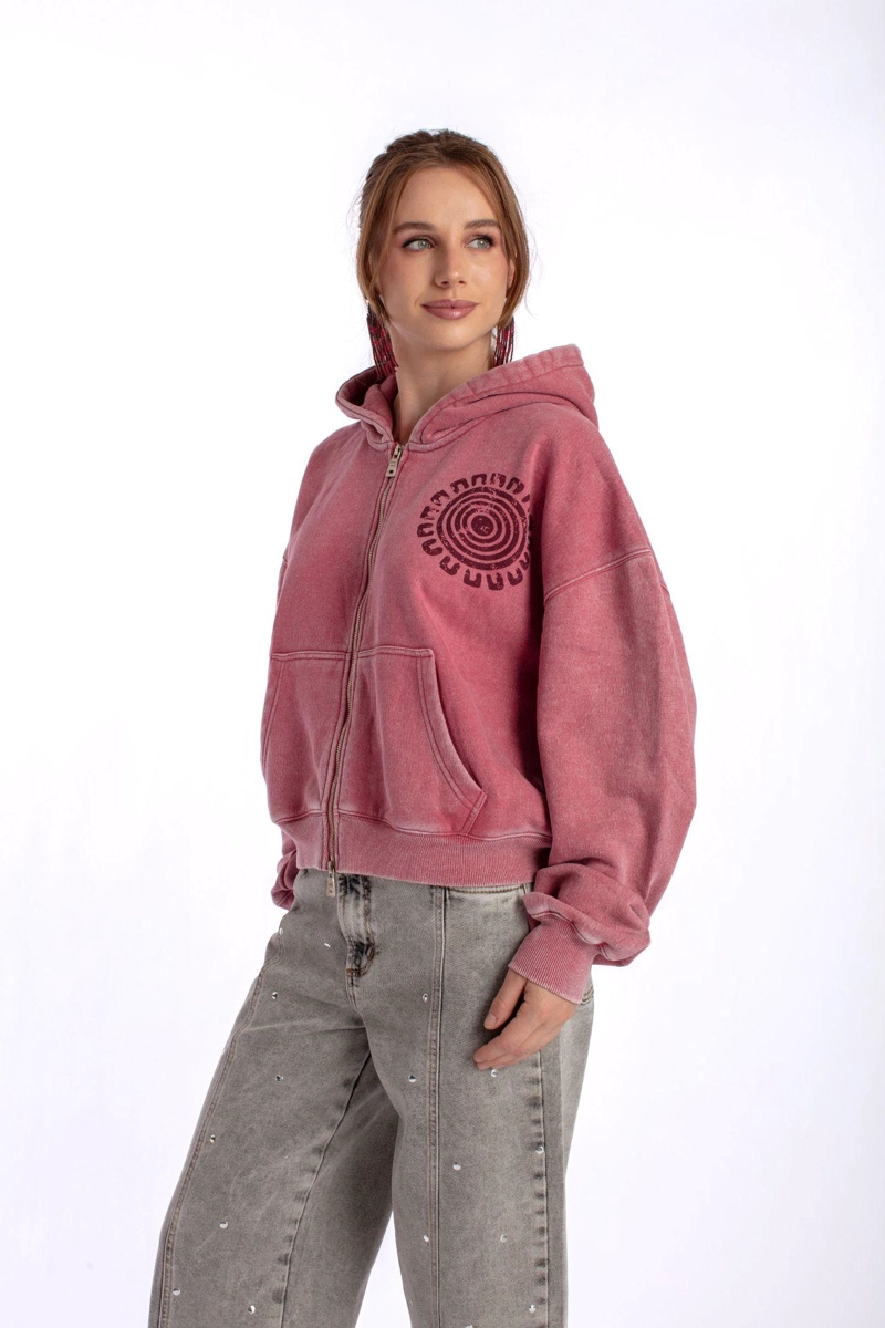 POLERON ZIPER OVERSIZE GRAVILLADO Y ESTAMPADO BURDEO EFESIS - 3