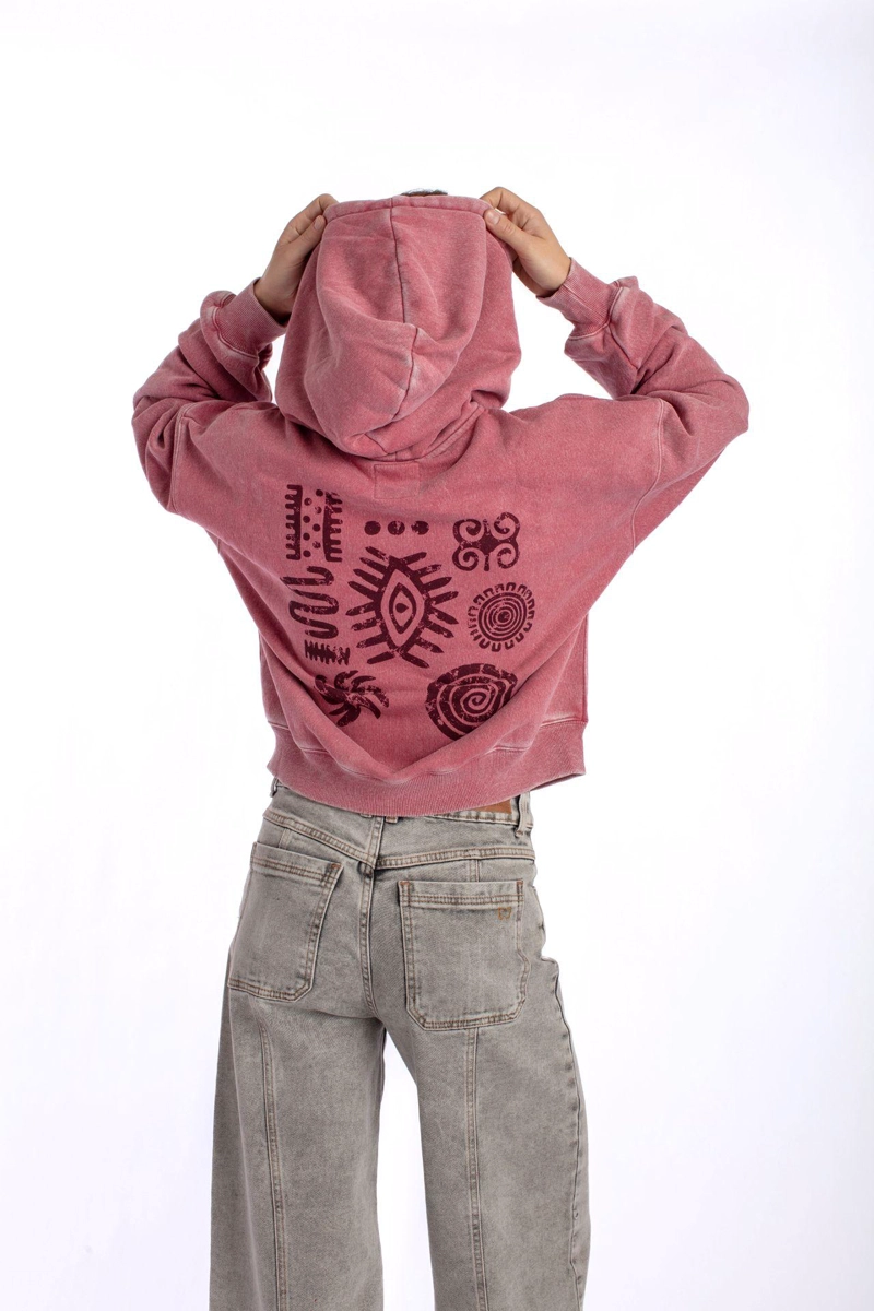 POLERON ZIPER OVERSIZE GRAVILLADO Y ESTAMPADO BURDEO EFESIS - 5