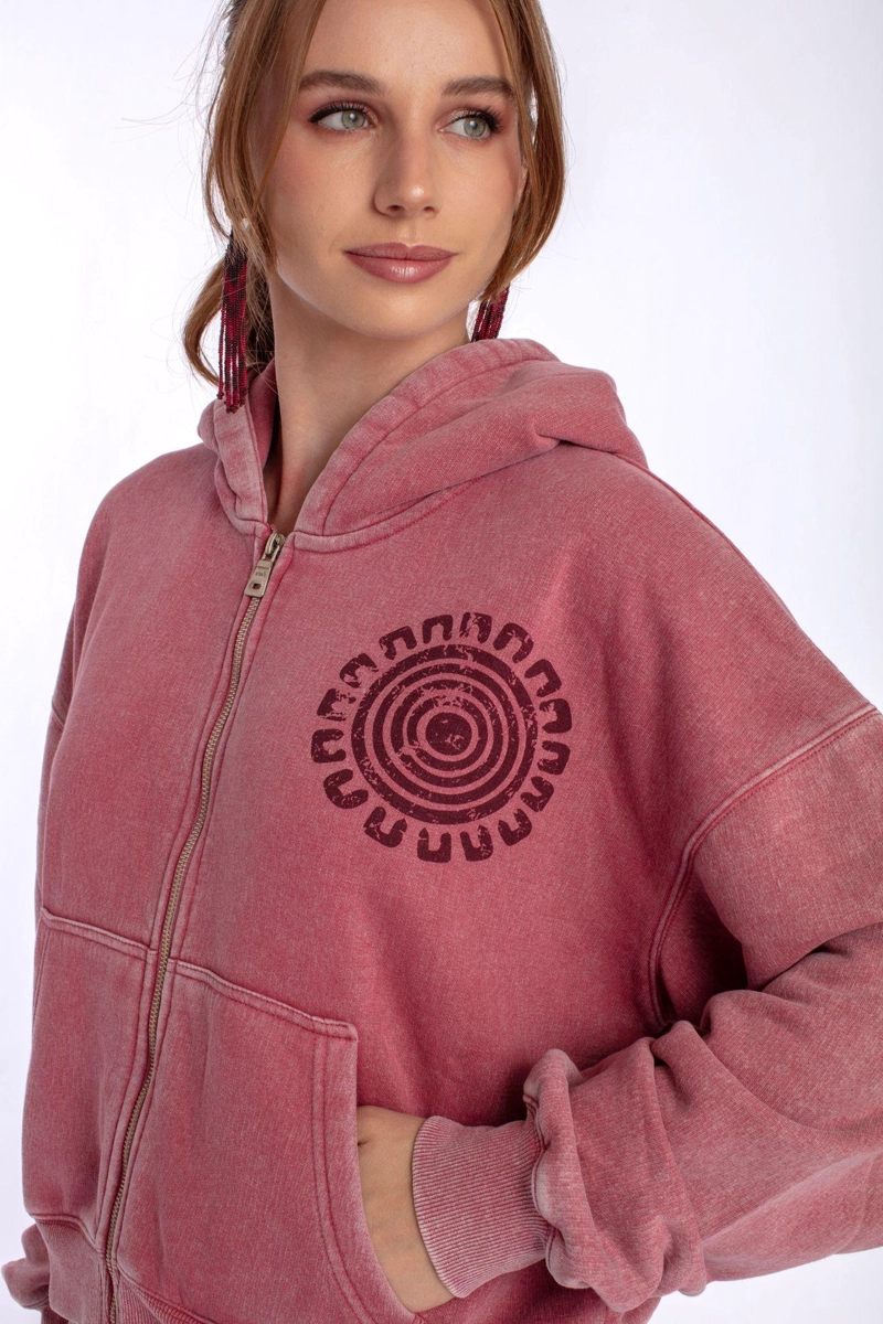 POLERON ZIPER OVERSIZE GRAVILLADO Y ESTAMPADO BURDEO EFESIS - 6