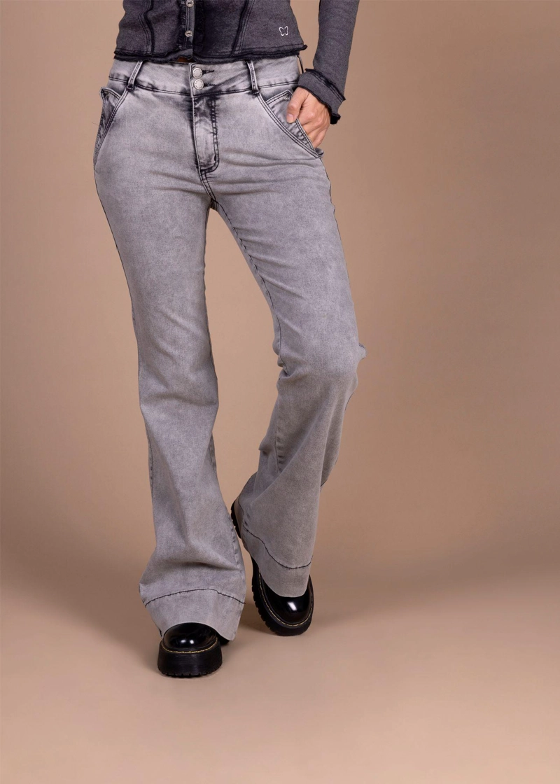 JEANS ORION FLARE TAPETAS BOLSILLOS GRIS EFESIS - 2