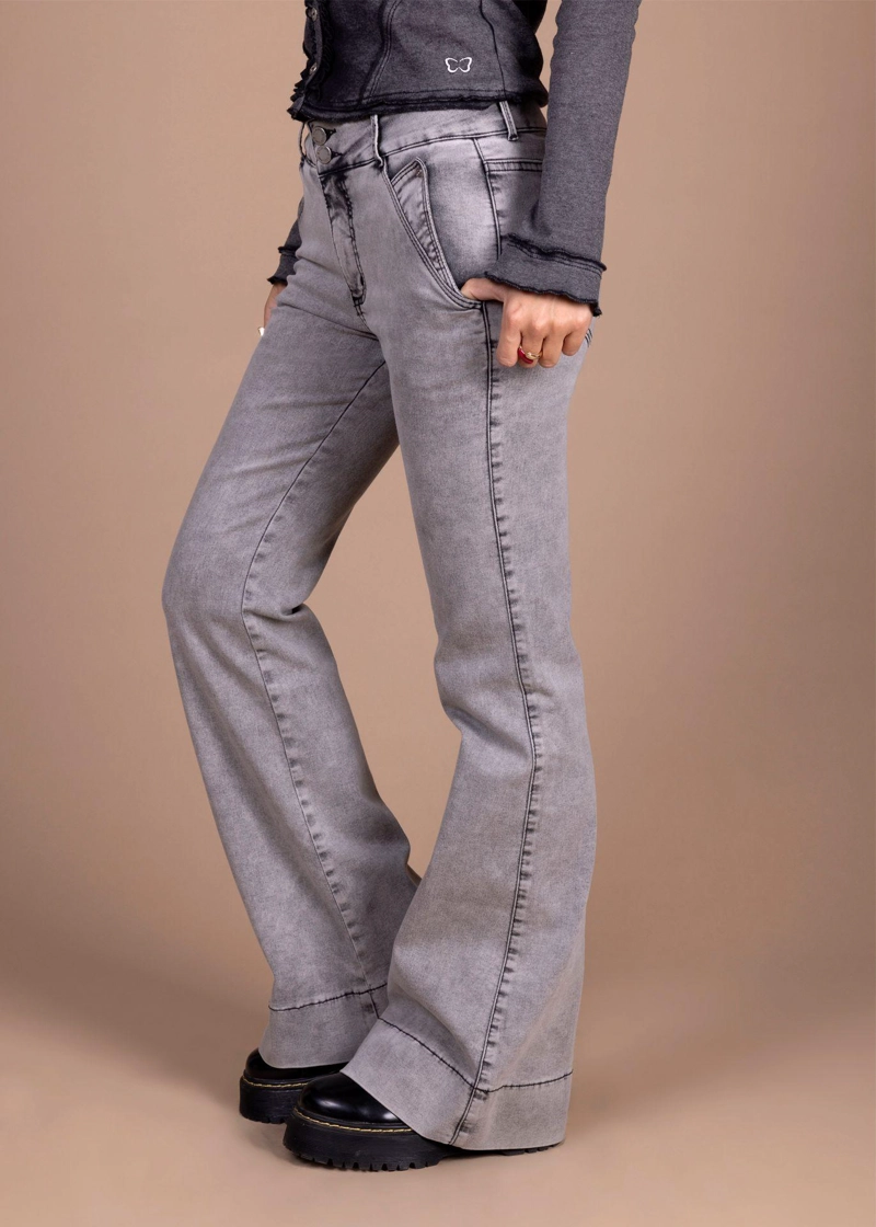 JEANS ORION FLARE TAPETAS BOLSILLOS GRIS EFESIS - 3