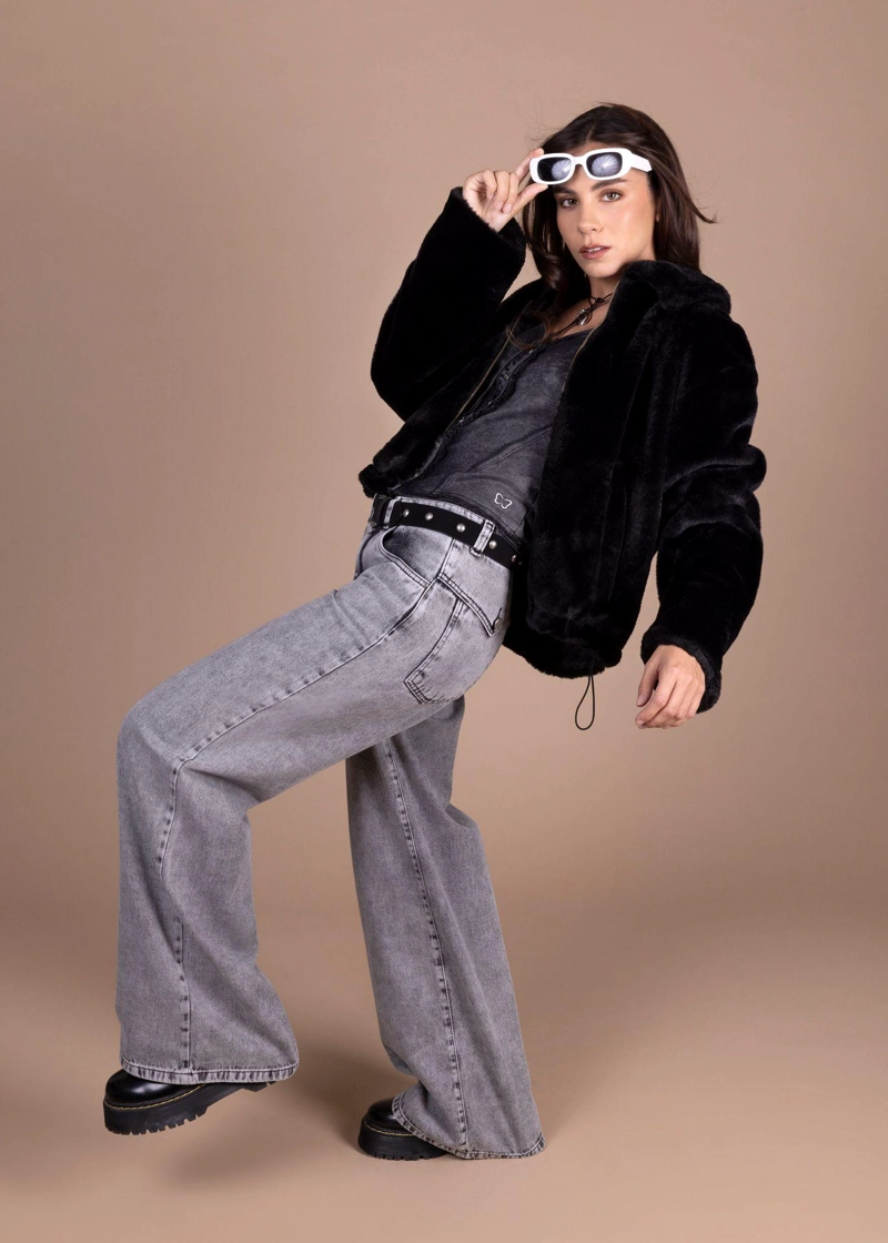 JEANS ACRUX PALAZZO ALTURA C/ TAPETAS GRIS EFESIS - 1