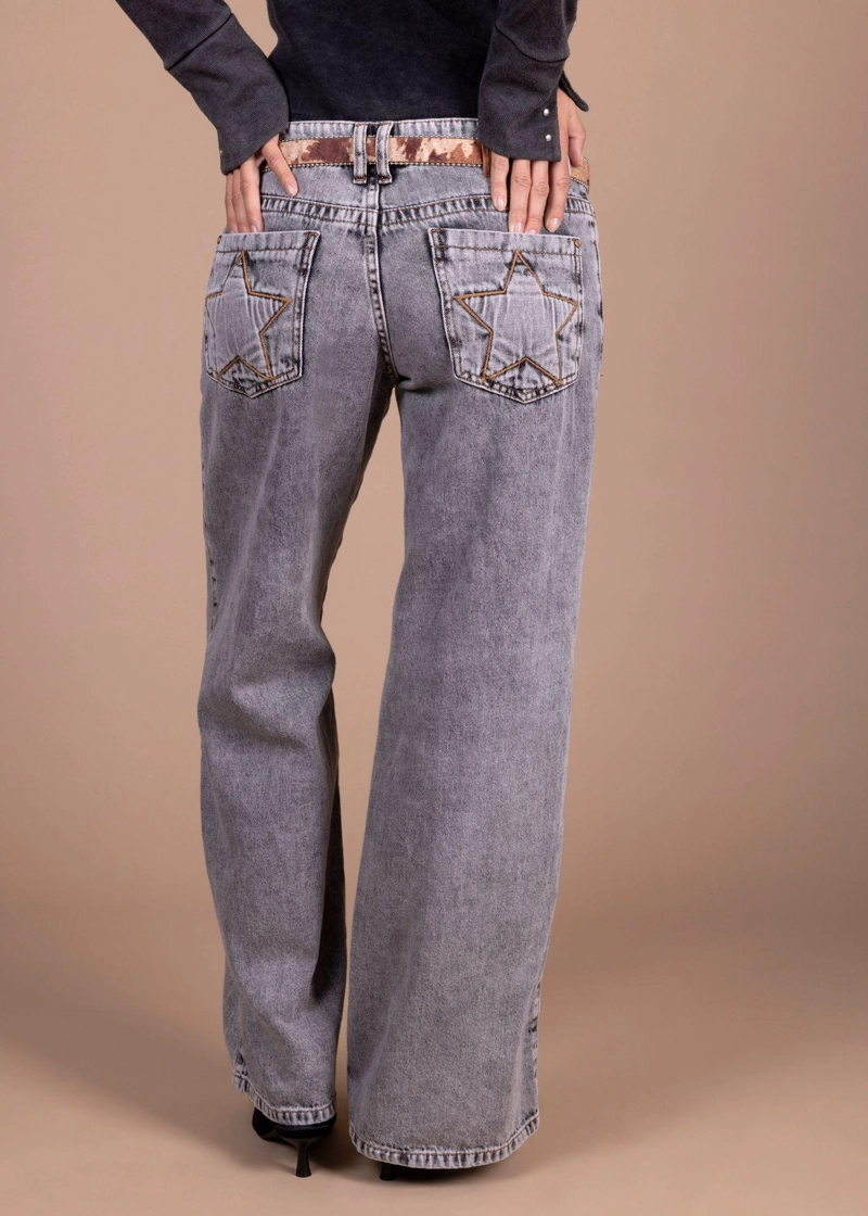 JEANS PUFF GREY WIDE BOLSILLO C/ ESTRELLAS GRIS EFESIS - 4