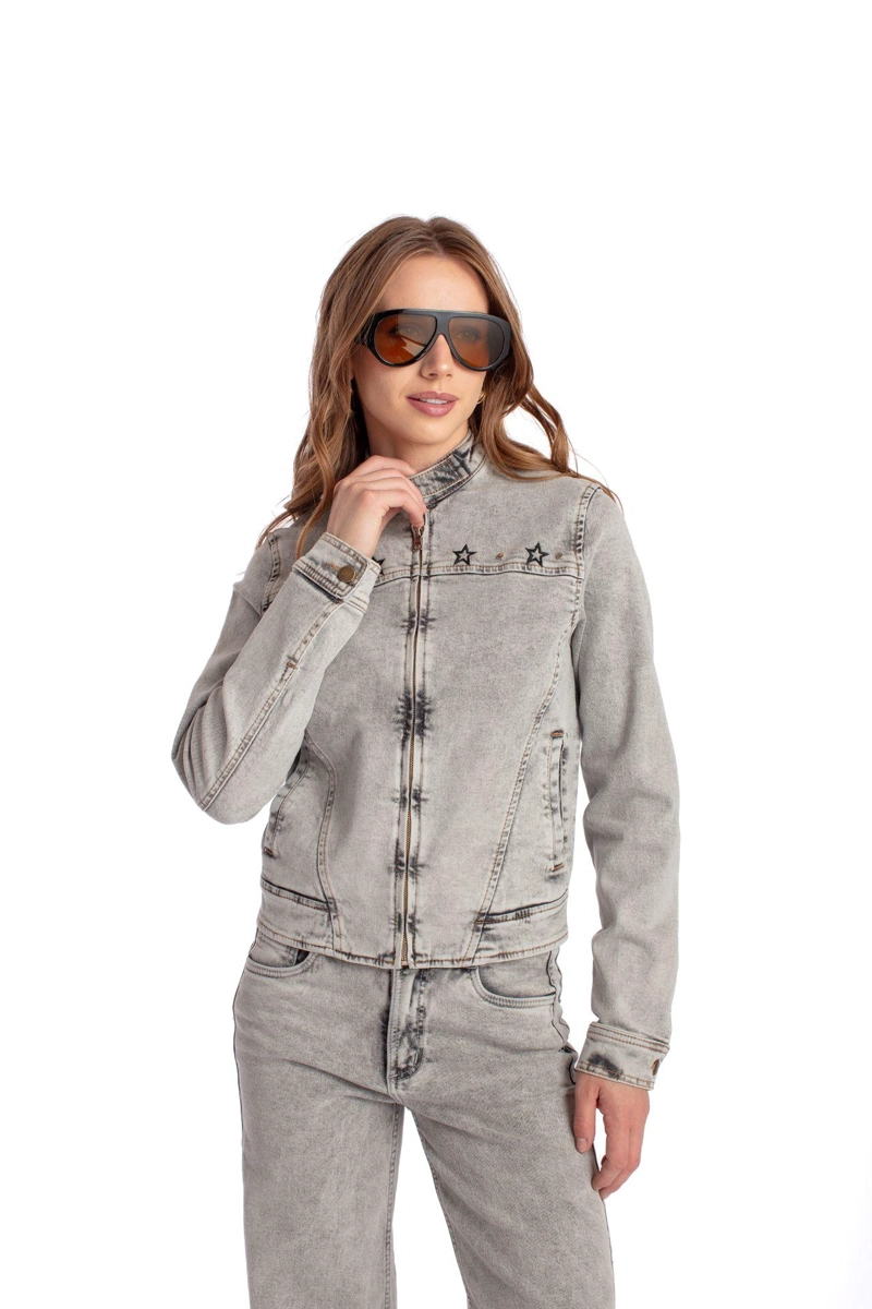 CHAQUETA YARA SLIM FIT C/ CIERRE GRIS EFESIS - 2