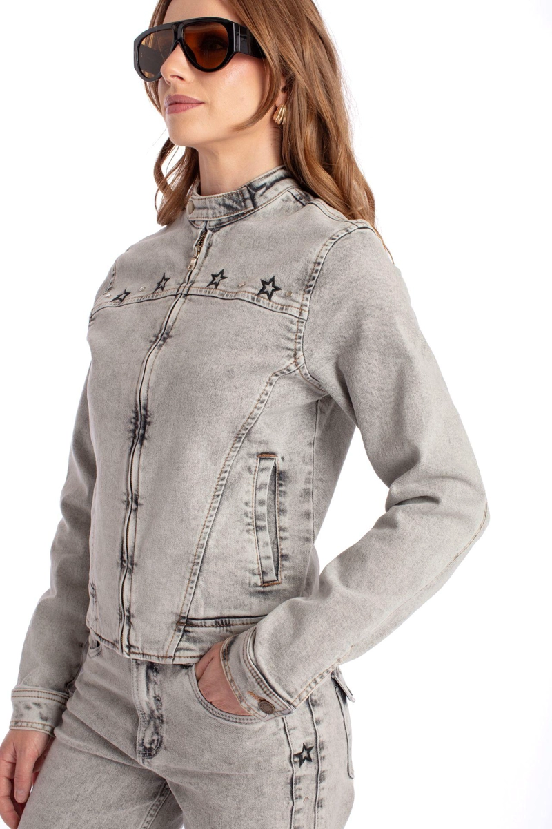 CHAQUETA YARA SLIM FIT C/ CIERRE GRIS EFESIS - 5