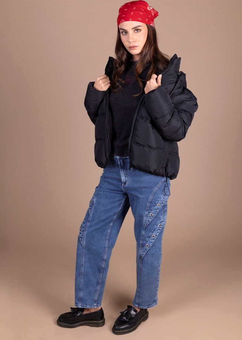 JEANS RIGEL BALLOON ALFORZA CON OJETILLOS AZUL EFESIS - 1