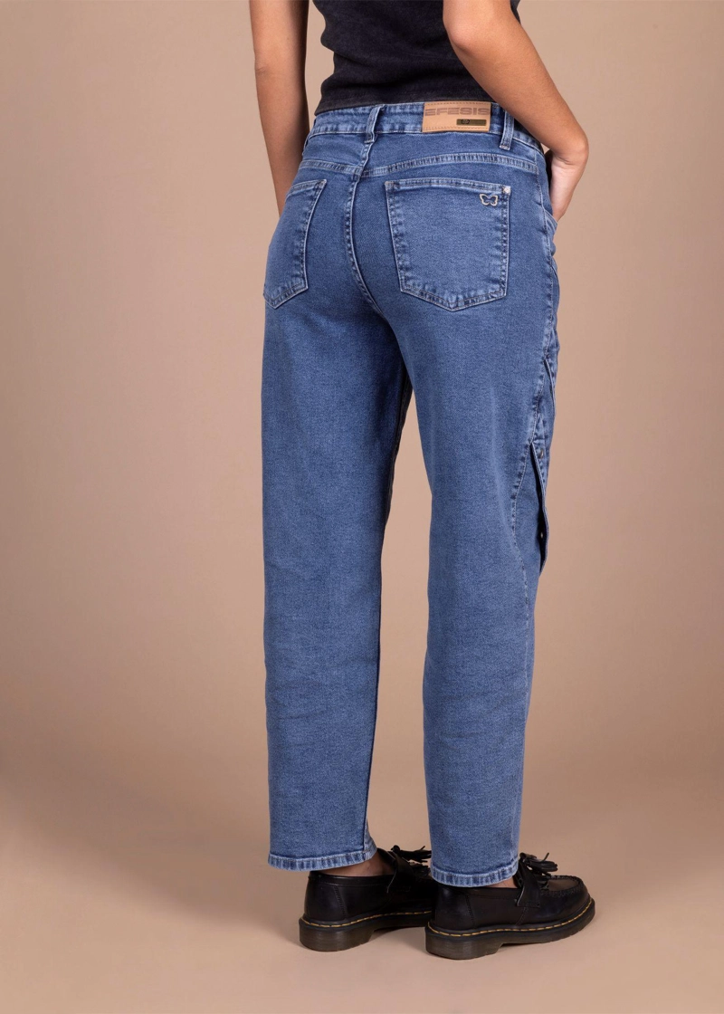 JEANS RIGEL BALLOON ALFORZA CON OJETILLOS AZUL EFESIS - 4