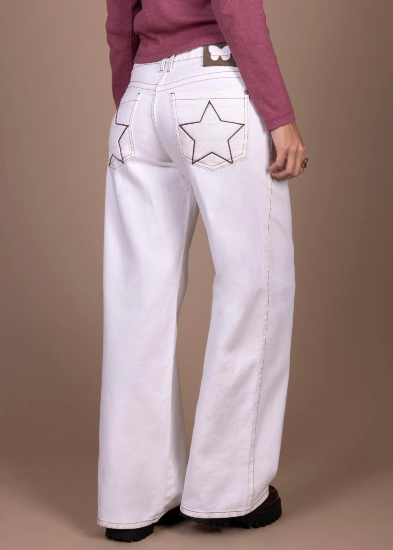 JEANS PUFF WIDE BOLSILLO CON ESTRELLAS CRUDO EFESIS - 4