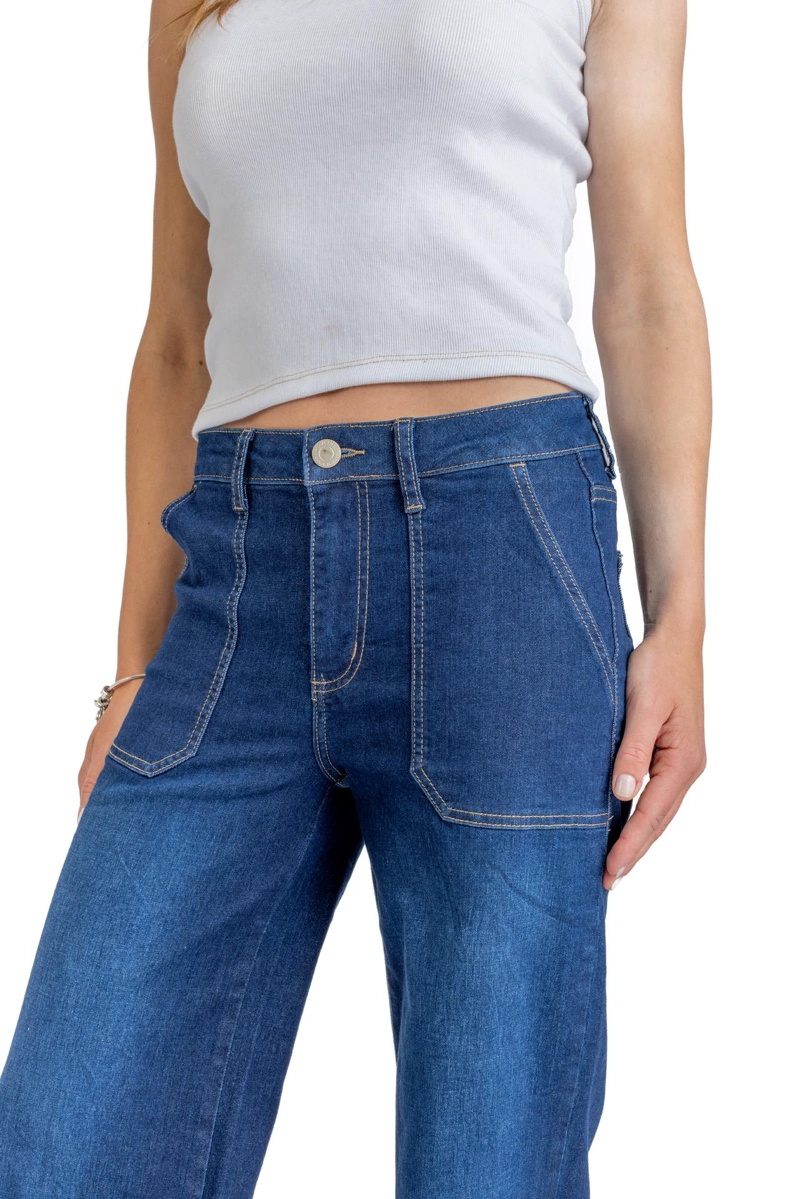 JEANS ZOE PALAZZO BOLSILLO PARCHE AZUL EFESIS - 2