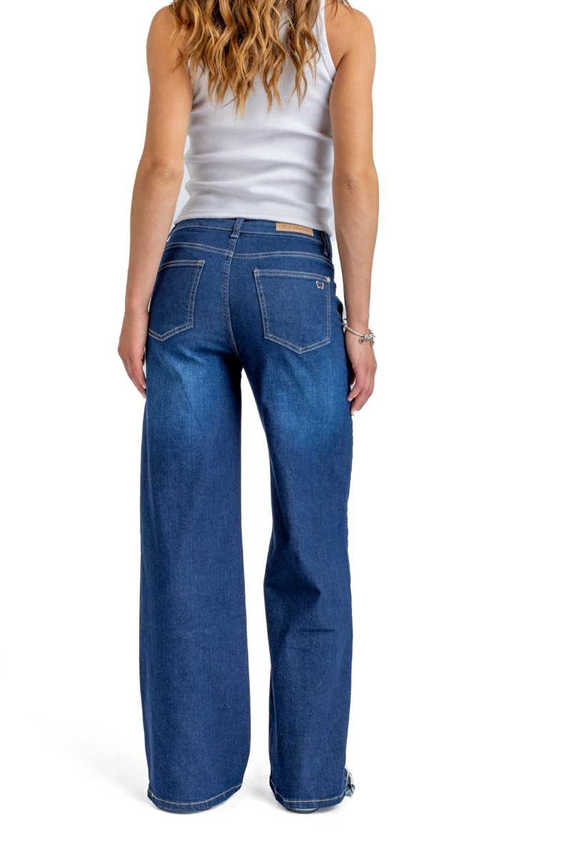 JEANS ZOE PALAZZO BOLSILLO PARCHE AZUL EFESIS - 4