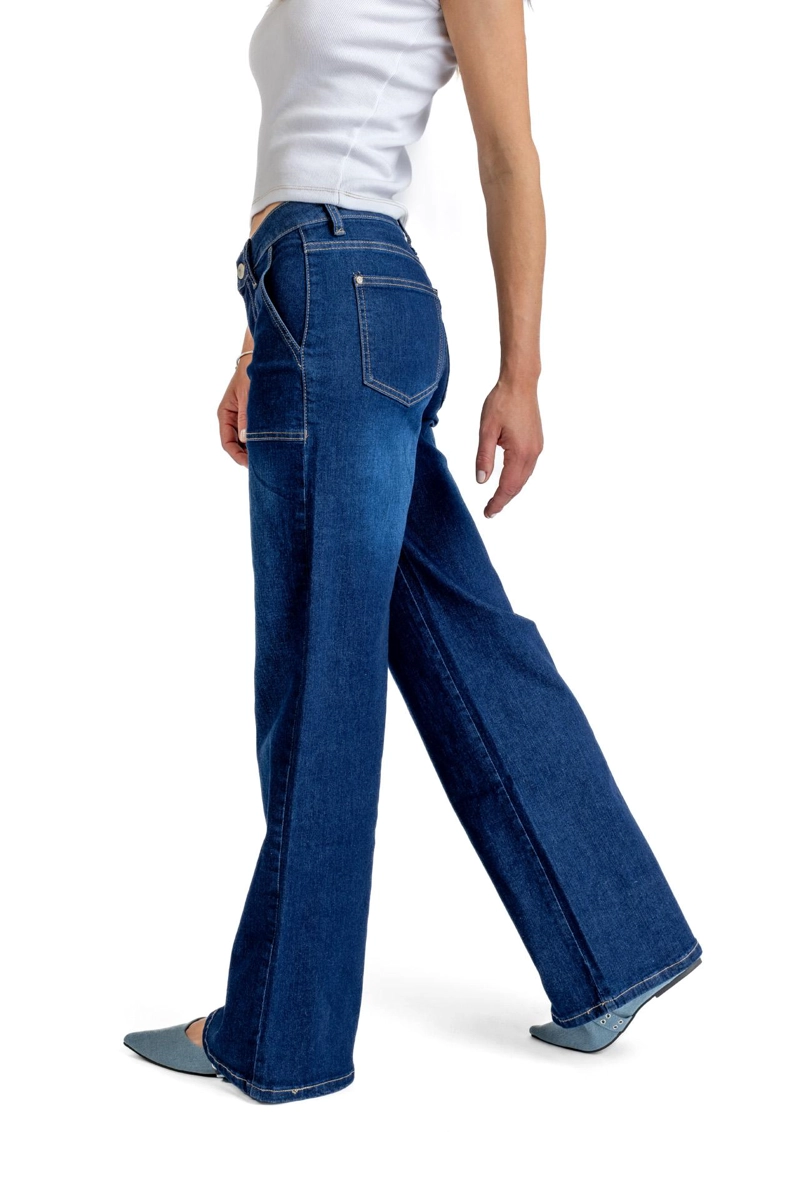 JEANS ZOE PALAZZO BOLSILLO PARCHE AZUL EFESIS - 5