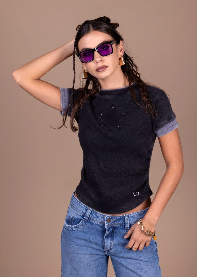 POLERA MALTA BABY TEE DOBLE GRAFITO EFESIS - 2
