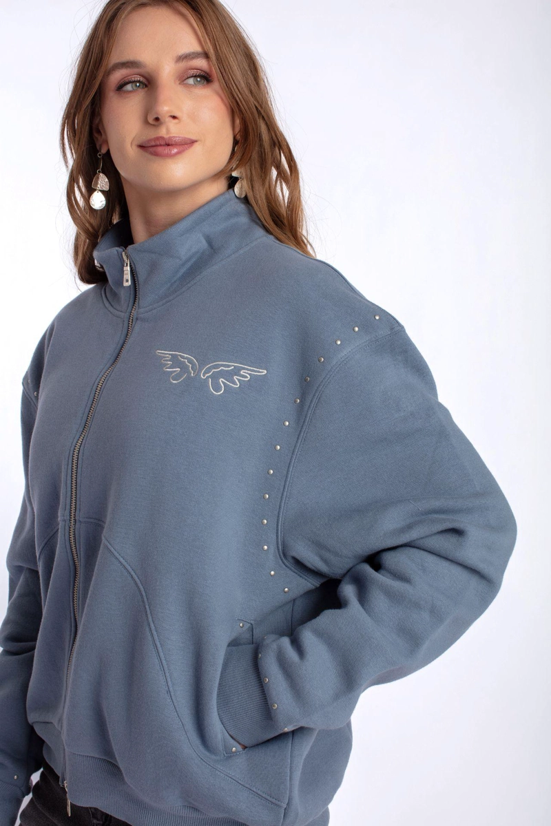 POLERON ROCA OVERSIZE TACHAS AZUL EFESIS - 3