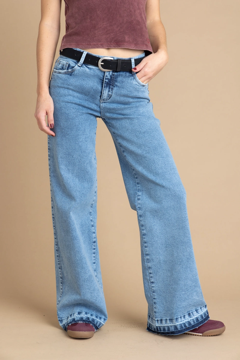 JEANS MIZAR WIDE BASTA DESFLECADA AZUL EFESIS - 2