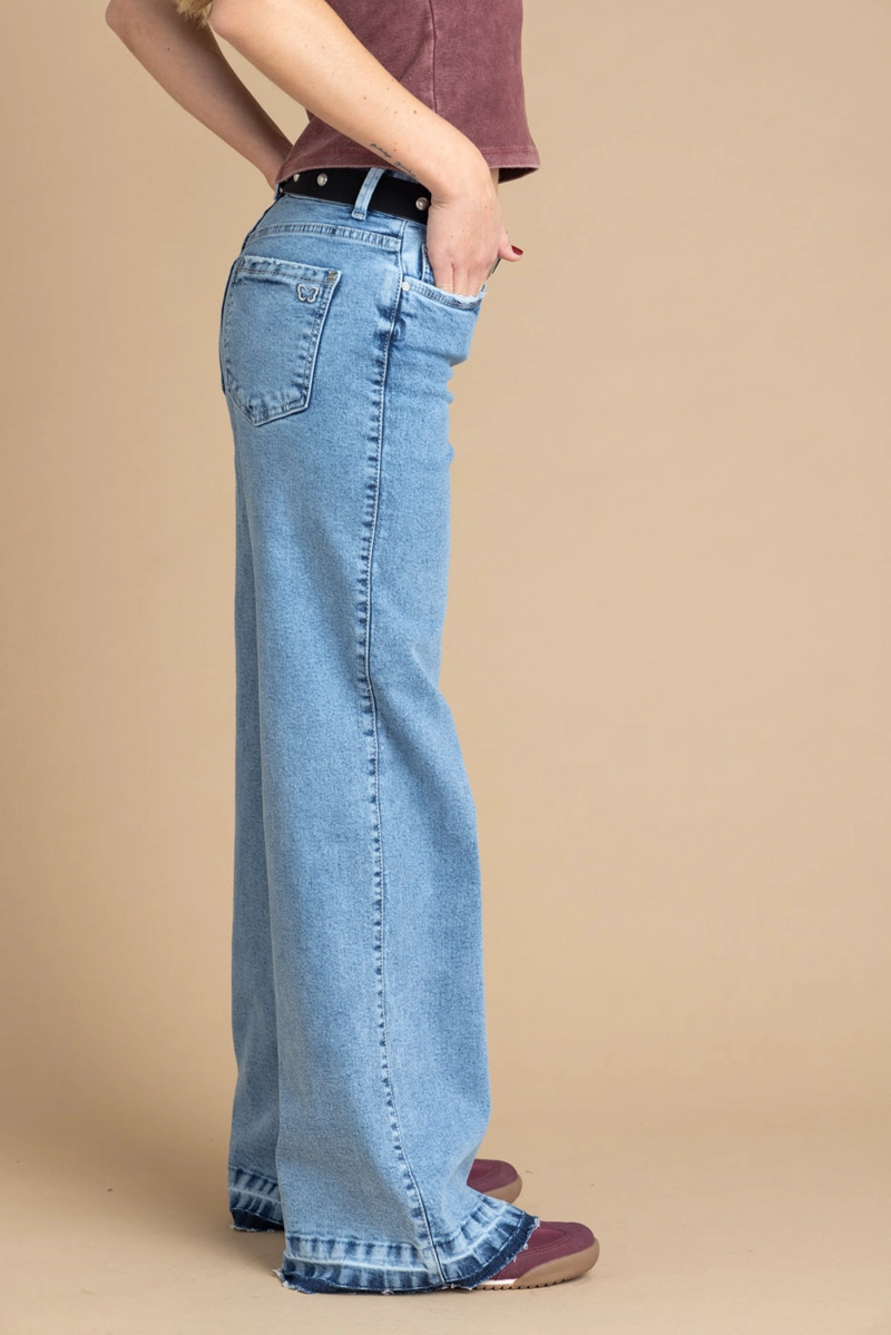 JEANS MIZAR WIDE BASTA DESFLECADA AZUL EFESIS - 3