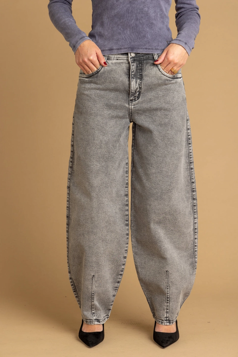 JEANS NAPOLES BALLOON BOLSILLO TRASERO EN FORMA GRIS EFESIS - 2