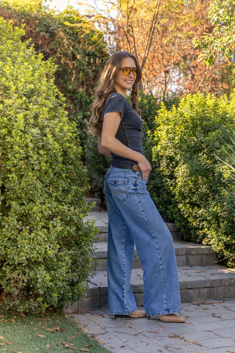 JEANS CIAPINO STRAIGHT BORDADO BOLSILLOS AZUL EFESIS - 1