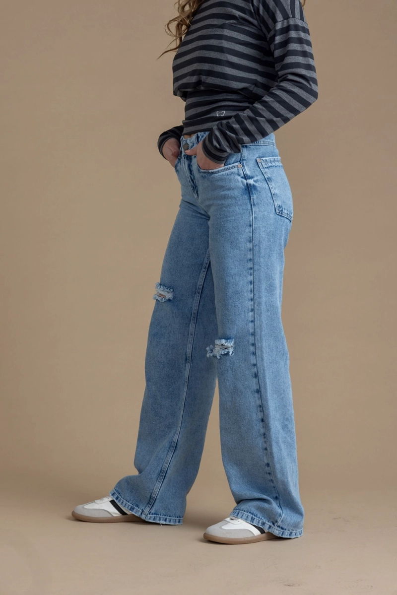 JEANS MARIOLA WIDE ROTURAS AZUL EFESIS - 3