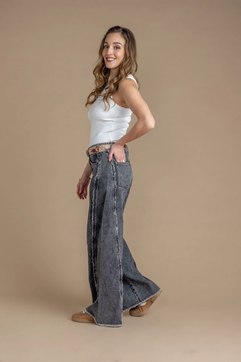 JEANS COCOA PALAZZO CORTE DESFLECADO GRIS EFESIS - 3