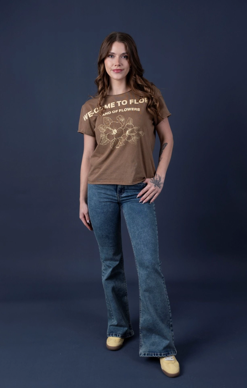 JEANS LUCAS FLARE SOBRETEÑIDO Y BORDADO ENCAJE AZUL EFESIS - 1