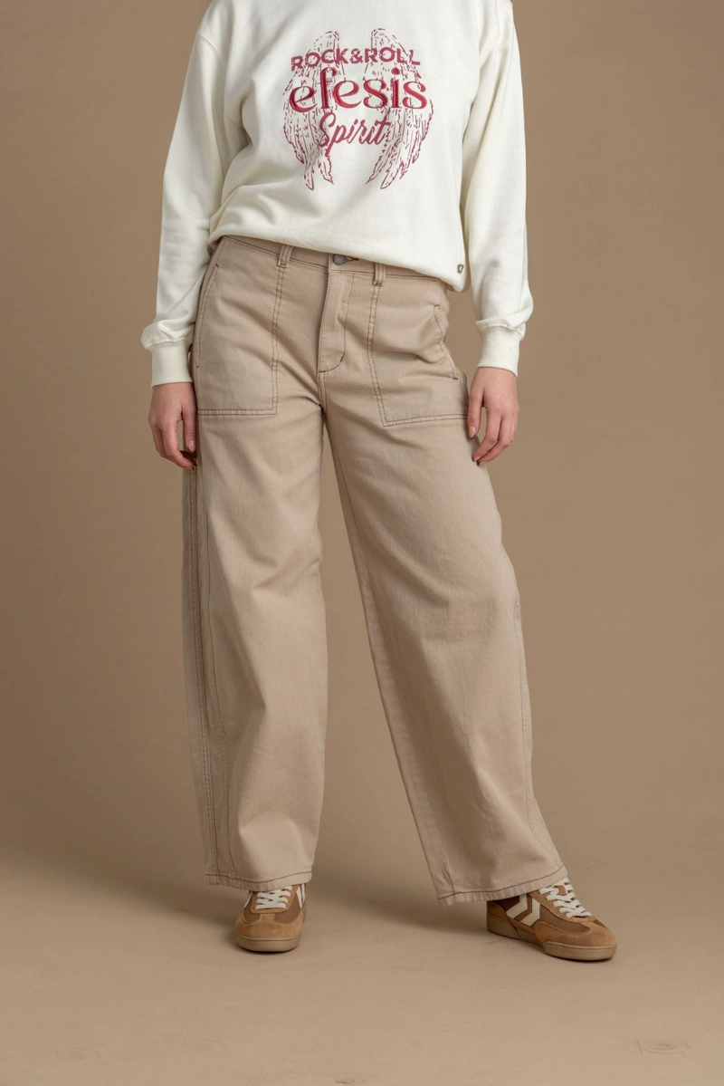 PANTALON LATTE BALLOON HILO CONTRATONO BEIGE EFESIS - 2
