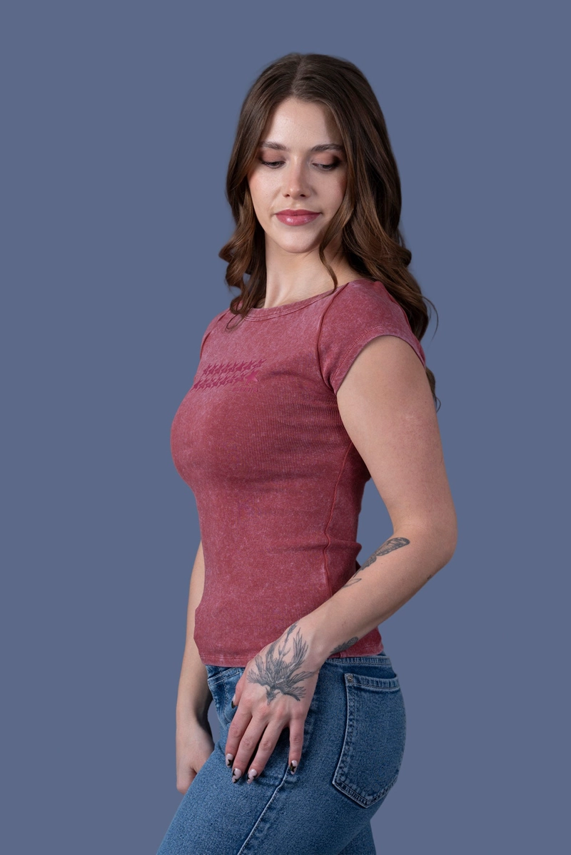 POLERA ISA REGULAR CUELLO BARCO GRAVILLADA BURDEO EFESIS - 3