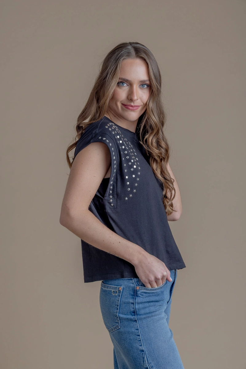 POLERA ABBIE REGULAR TACHAS NEGRO EFESIS - 3
