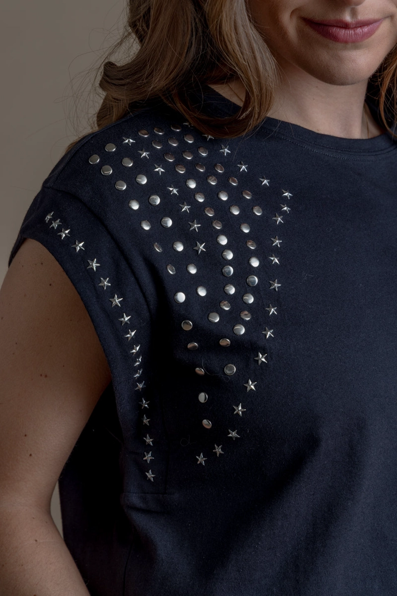 POLERA ABBIE REGULAR TACHAS NEGRO EFESIS - 5