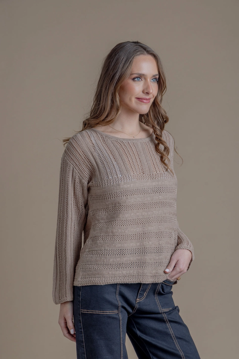 SWEATER REGINA TEJIDO BEIGE EFESIS - 3