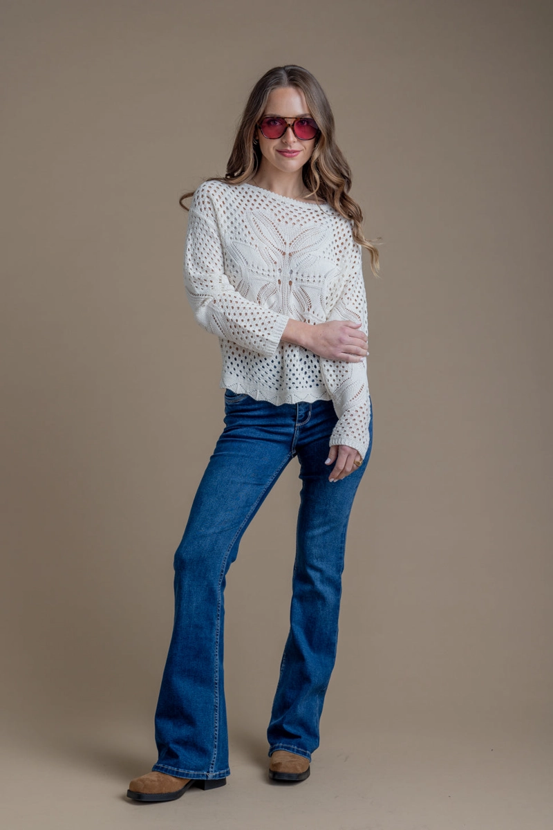SWEATER RENATA REGULAR CALADO CRUDO EFESIS - 2