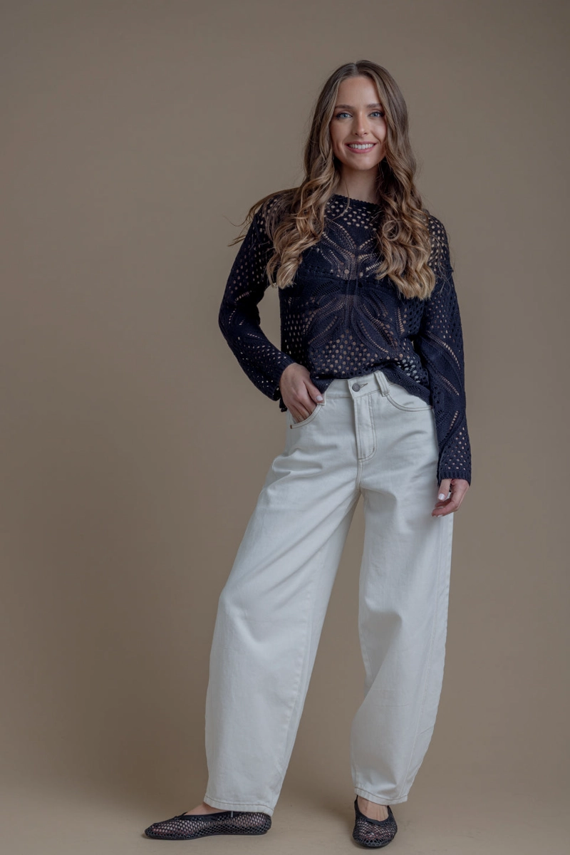 SWEATER RENATA REGULAR CALADO NEGRO EFESIS - 2