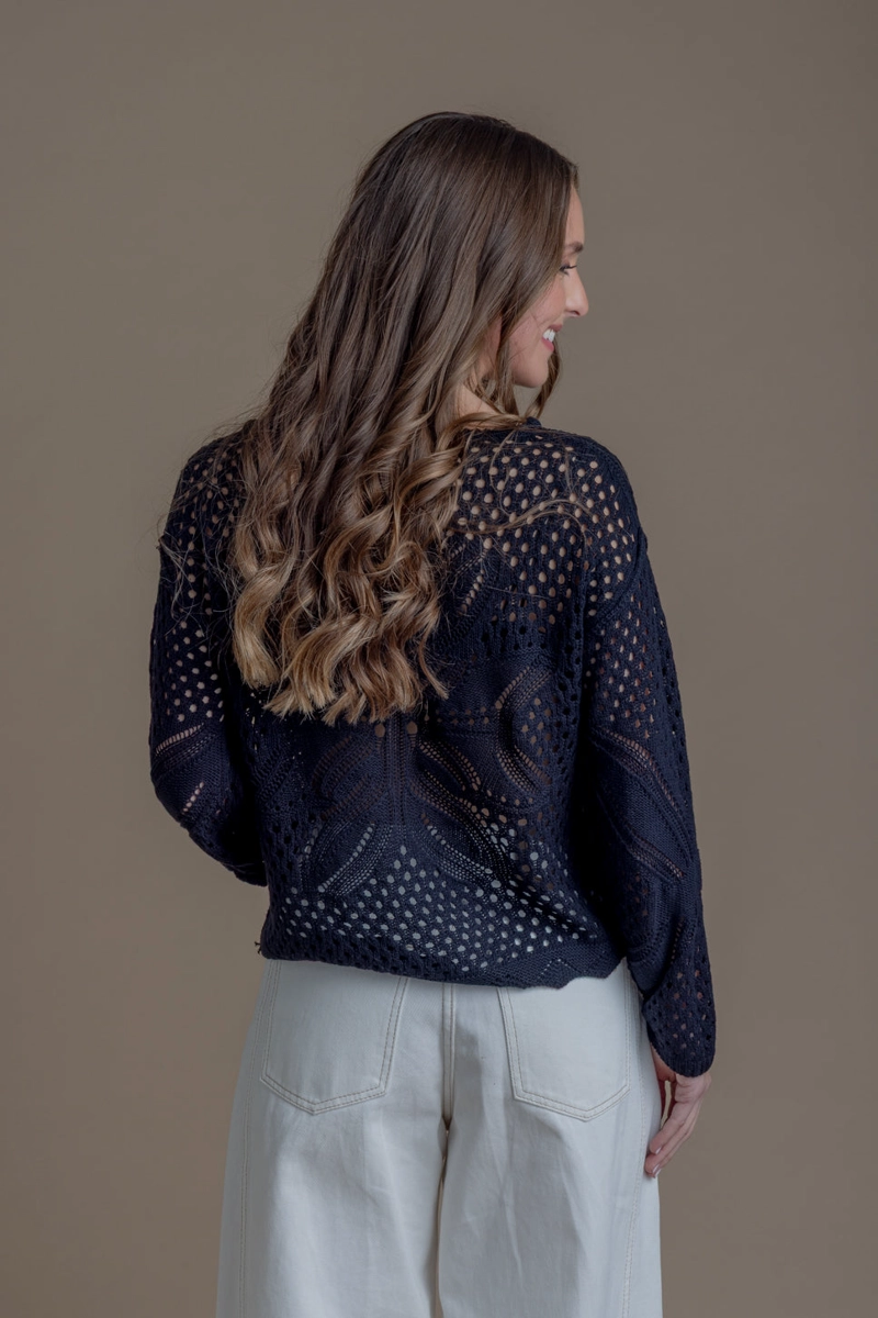 SWEATER RENATA REGULAR CALADO NEGRO EFESIS - 5