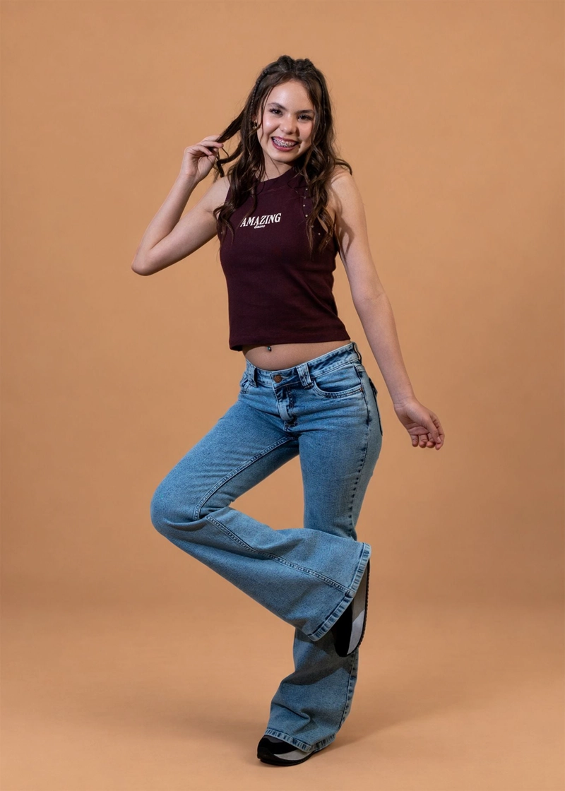 JEANS LOIS FLARE TAPETAS BORDADAS AZUL CACAO - 2