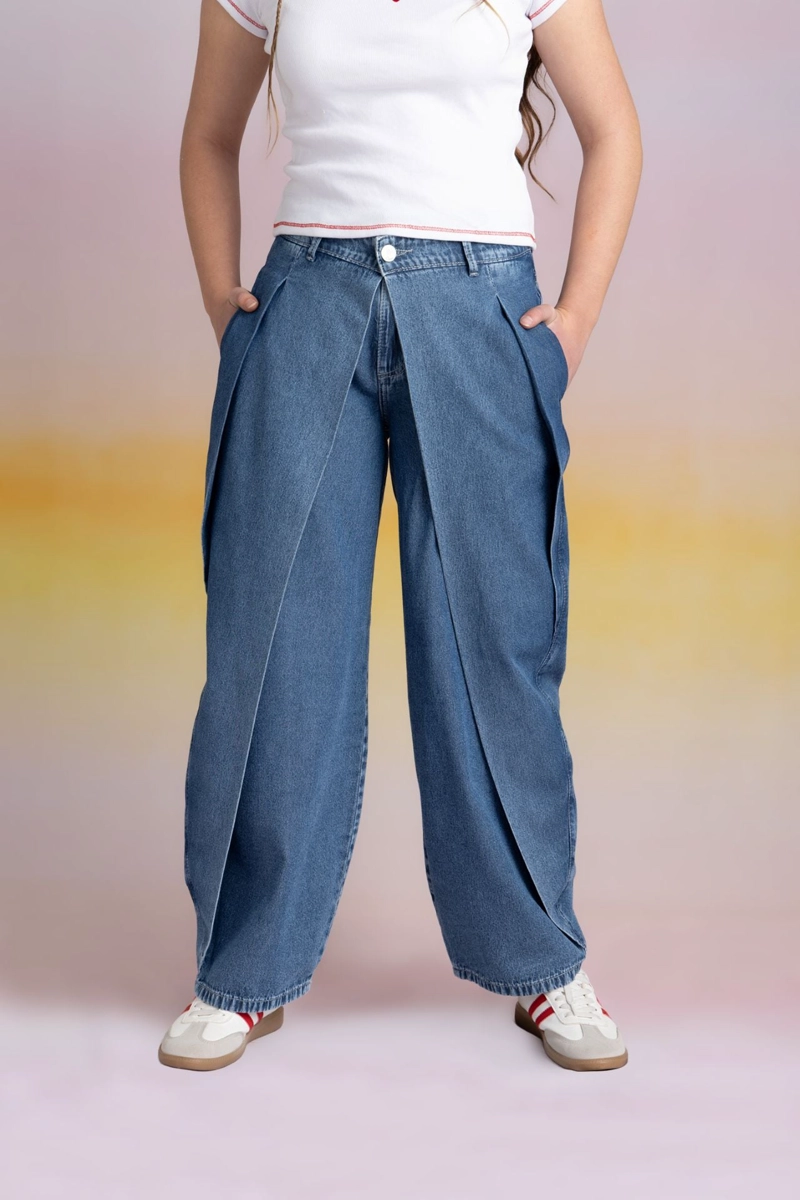 JEANS MALE BALLOON CRUCE DELANTERO AZUL CACAO - 3