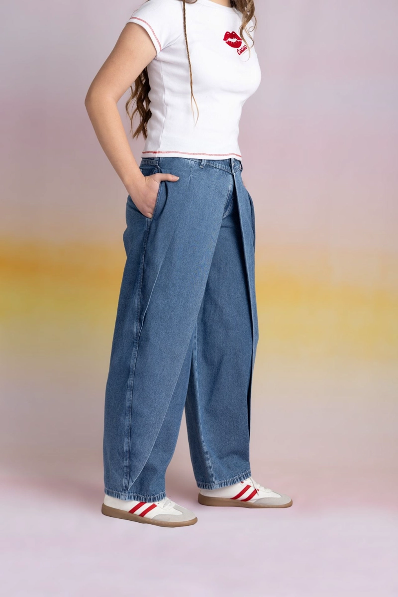JEANS MALE BALLOON CRUCE DELANTERO AZUL CACAO - 4