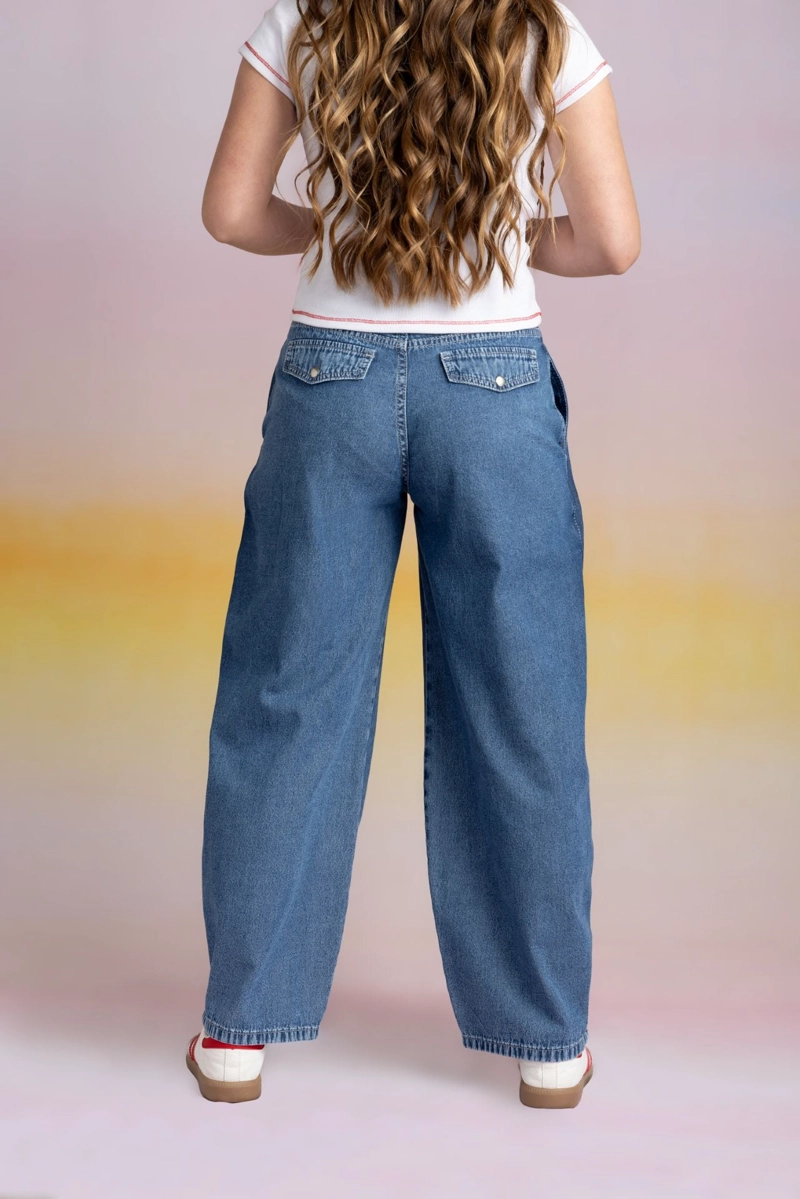 JEANS MALE BALLOON CRUCE DELANTERO AZUL CACAO - 5
