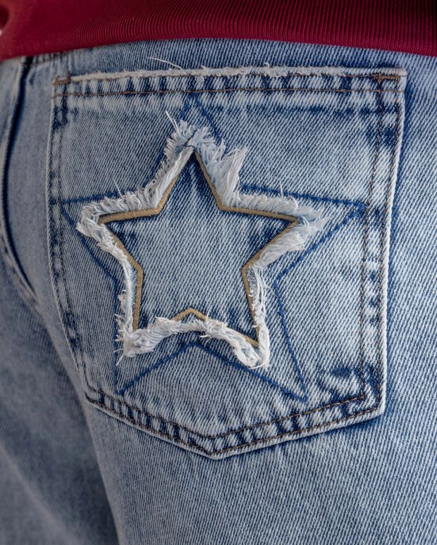 JEANS PUGLIA WIDE TIRO BAJO PARCHES AZUL LIGHT CACAO - 5