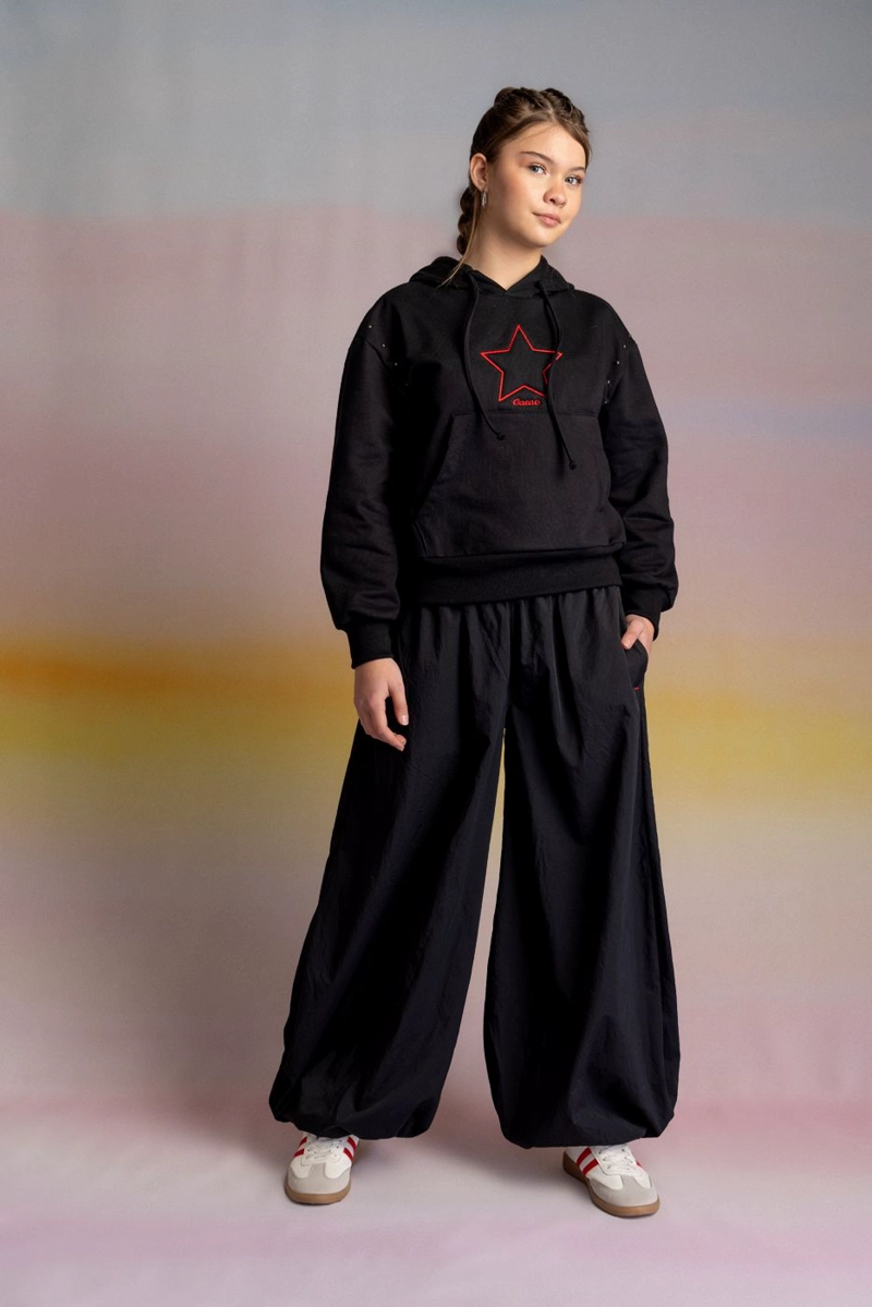 PANTALON CORUÑA BALLOON PRETINA ELASTICADA NEGRO CACAO - 1