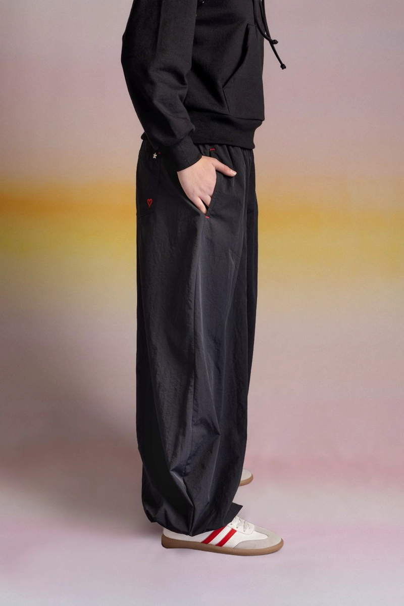 PANTALON CORUÑA BALLOON PRETINA ELASTICADA NEGRO CACAO - 3